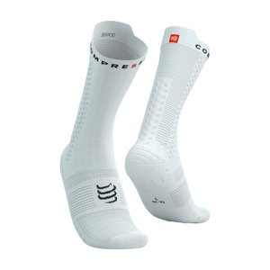 COMPRESSPORT Cyklistické ponožky klasické - PRO RACING V4.0 BIKE - biela 42-44