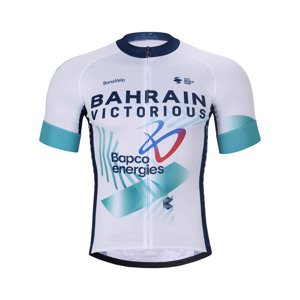 BONAVELO Cyklistický dres s krátkym rukávom - BAHRAIN VICTORIOUS 2024 - biela/svetlo zelená XS
