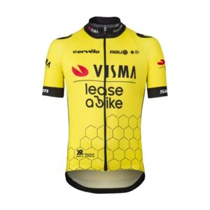 AGU Cyklistický dres s krátkym rukávom - REPLICA VISMA | LEASE A BIKE K 2024 - žltá/čierna 116 cm