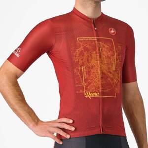 CASTELLI Cyklistický dres s krátkym rukávom - GIRO107 ROMA - červená