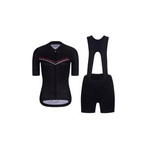 HOLOKOLO Cyklistický krátky dres a krátke nohavice - LEVEL UP  - čierna/biela