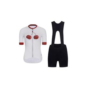 HOLOKOLO Cyklistický krátky dres a krátke nohavice - FRUIT LADY  - červená/čierna/biela