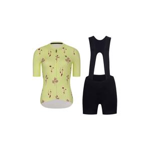 HOLOKOLO Cyklistický krátky dres a krátke nohavice - METTLE LADY  - žltá/čierna