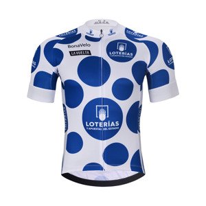 BONAVELO Cyklistický dres s krátkym rukávom - LA VUELTA - biela/modrá 4XL