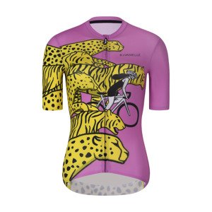 RIVANELLE BY HOLOKOLO Cyklistický dres s krátkym rukávom - CHEETAH - žltá/ružová