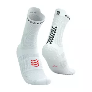 COMPRESSPORT Cyklistické ponožky klasické - PRO RACING V4.0 RUN - biela/čierna