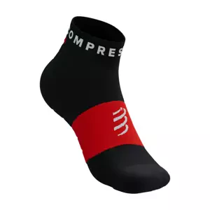 COMPRESSPORT Cyklistické ponožky členkové - ULTRA TRAIL - čierna/červená