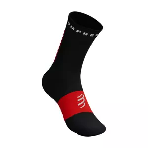 COMPRESSPORT Cyklistické ponožky klasické - ULTRA TRAIL V2.0  - čierna/červená 45-48