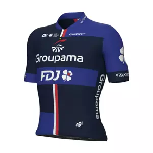 ALÉ Cyklistický dres s krátkym rukávom - GROUPAMA FDJ 2024 - modrá