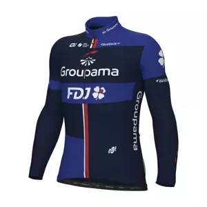 ALÉ Cyklistický dres s dlhým rukávom zimný - GROUPAMA FDJ 2024 - modrá 5XL