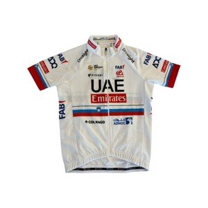 PISSEI Cyklistický dres s krátkym rukávom - UAE TEAM EMIRATES 2024 CHAMPION SLOVENIA REPLICA JR - biela 14Y