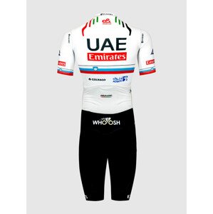 PISSEI Cyklistická kombinéza - UAE TEAM EMIRATES 2024 SLOVENIA CHAMPION - biela/čierna XL