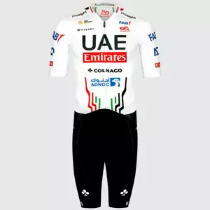 PISSEI Cyklistická kombinéza - UAE TEAM EMIRATES 2024 - biela/čierna M