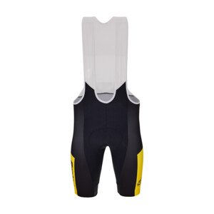 SANTINI Cyklistické nohavice krátke s trakmi - TDF LEADER - čierna/žltá/biela XL