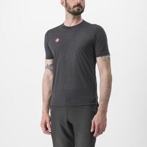 CASTELLI Cyklistické tričko s krátkym rukávom - MERINO - čierna