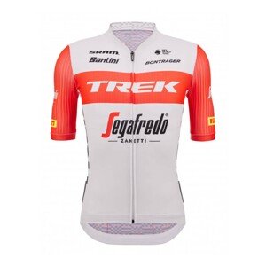 SANTINI Cyklistický dres s krátkym rukávom - TREK SEGAFREDO 2023 ORIGINAL - červená/biela