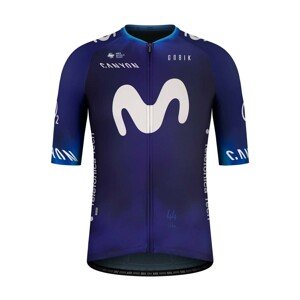 GOBIK Cyklistický dres s krátkym rukávom - MOVISTAR 23 ODYSSEY - modrá/biela M