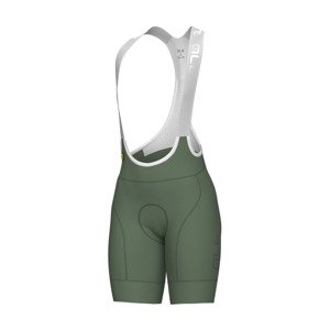 ALÉ Cyklistické nohavice krátke s trakmi - MAGIC COLOUR PR-E - zelená XS
