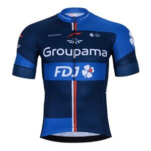 BONAVELO Cyklistický dres s krátkym rukávom - GROUPAMA FDJ 2024 - biela/modrá/červená M