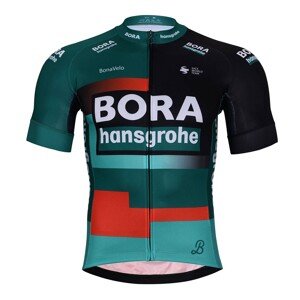 BONAVELO Cyklistický dres s krátkym rukávom - BORA 2023 - zelená/čierna/červená XL