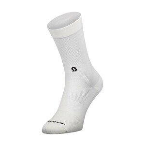SCOTT Cyklistické ponožky klasické - PE NO SHORTCUTS CREW - biela 45-47
