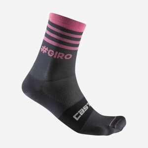 CASTELLI Cyklistické ponožky klasické - GIRO D'ITALIA 2024 - ružová/šedá