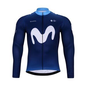 BONAVELO Cyklistický dres s dlhým rukávom zimný - MOVISTAR 2024 WINTER - modrá/biela XS