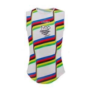 SANTINI Cyklistické tričko bez rukávov - UCI COLORADO SPRINGS 1986 - dúhová/biela M