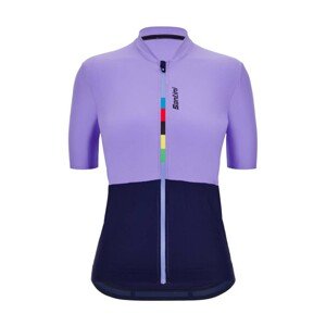 SANTINI Cyklistický dres s krátkym rukávom - UCI RIGA LADY - modrá/fialová