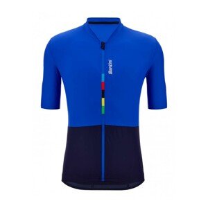 SANTINI Cyklistický dres s krátkym rukávom - UCI RIGA - modrá/čierna 3XL