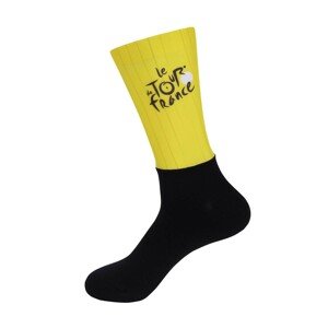 BONAVELO Cyklistické ponožky klasické - TOUR DE FRANCE 2024 - čierna/žltá