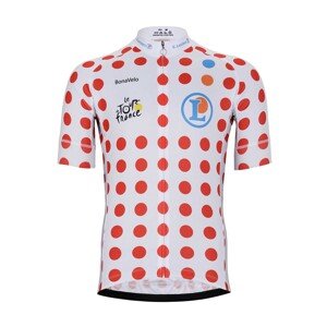 BONAVELO Cyklistický dres s krátkym rukávom - TOUR DE FRANCE 2024 - biela/červená XS