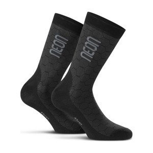 NEON Cyklistické ponožky klasické - NEON 3D - čierna/šedá 39-42