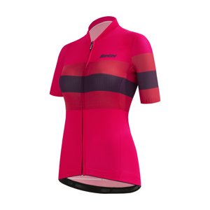 SANTINI Cyklistický dres s krátkym rukávom - ECOSLEEK BENGAL LADY - červená/čierna