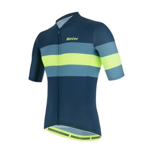 SANTINI Cyklistický dres s krátkym rukávom - ECOSLEEK BENGAL - modrá/svetlo zelená S