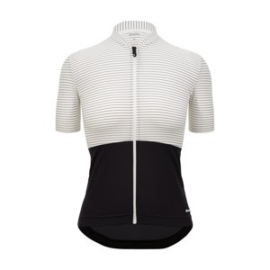 SANTINI Cyklistický dres s krátkym rukávom - COLORE RIGA - biela/čierna XL