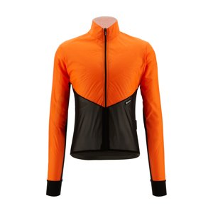 SANTINI Cyklistická vetruodolná bunda - REDUX LITE  - oranžová/čierna 2XL