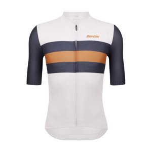 SANTINI Cyklistický dres s krátkym rukávom - ECO SLEEK NEW BENGAL  - biela/šedá 2XL
