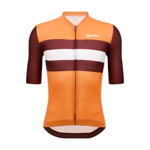 SANTINI Cyklistický dres s krátkym rukávom - ECO SLEEK NEW BENGAL  - oranžová/bordová 3XL