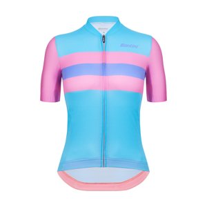SANTINI Cyklistický dres s krátkym rukávom - ECO SLEEK NEW BENGAL - ružová/tyrkysová S