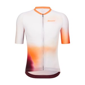 SANTINI Cyklistický dres s krátkym rukávom - OMBRA - biela/oranžová M