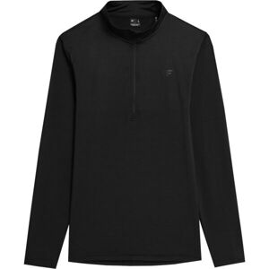 4F BRUSHED UNDERWEAR 1/2 ZIP JACKET Pánska mikina, čierna, veľkosť L