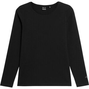 4F LONGSLEEVE Dámske tričko s dlhým rukávom, čierna, veľkosť S