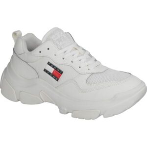 Tommy Hilfiger LEATHER HYBRID CHUNKY SOLE TRAINER Dámska obuv na voľný čas, biela, veľkosť 36