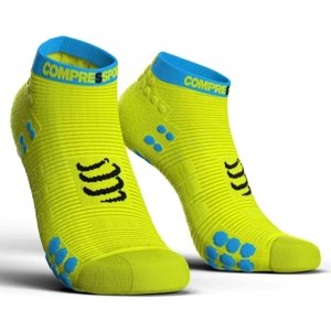 Compressport RACE V3.0 RUN LO Bežecké ponožky, reflexný neón, veľkosť T3