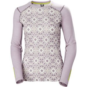 Helly Hansen W LIFA MERINO MIDWEIGHT GRAPHIC CREW Dámske Merino tričko, ružová, veľkosť M