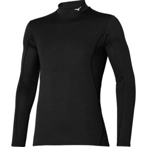 Mizuno MID WEIGHT HIGH NECK čierna M - Pánske termo tričko s dlhým rukávom
