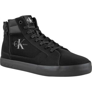 Calvin Klein VULCANIZED LACEUP MID ZIP Pánske členkové tenisky, čierna, veľkosť 45