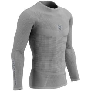 Compressport ON/OFF BASE LAYER LS TOP M Pánske funkčné tričko, sivá, veľkosť M