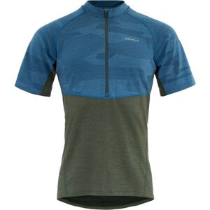 Devold STANDAL MERINO TEE ZIP NECK Pánske cyklistické tričko, modrá, veľkosť